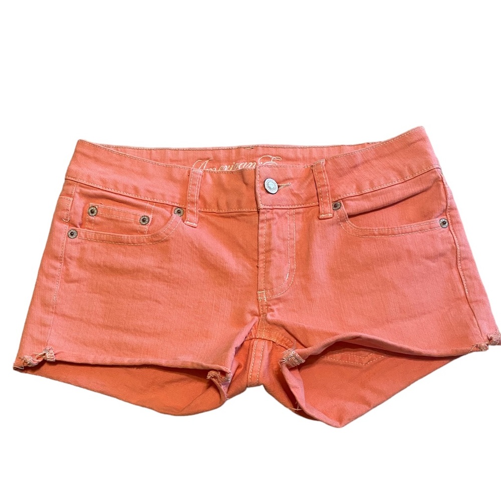 American Eagle Pink Coral Jean Shorts Size 0